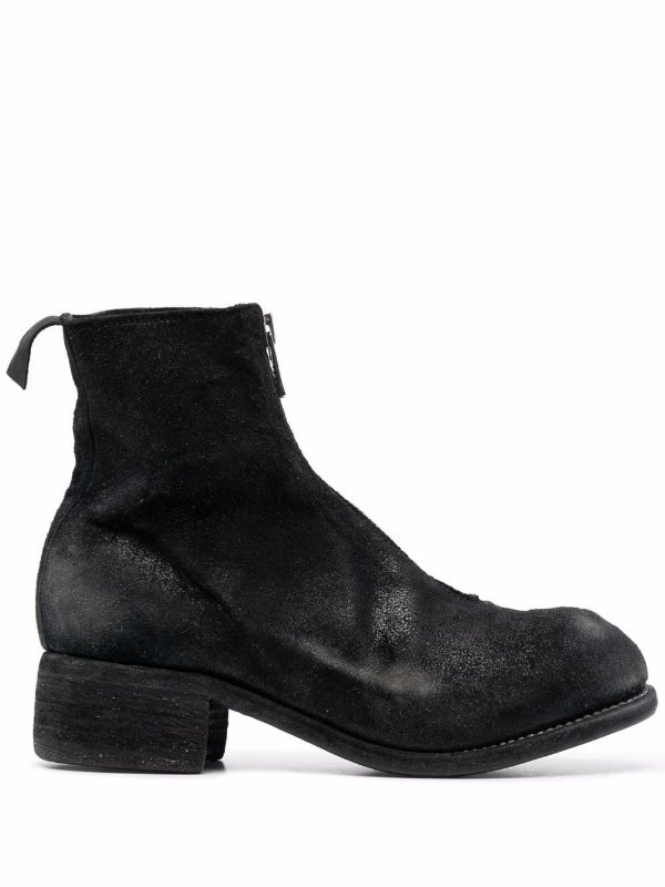 45mm coated leather zipped ankle boots