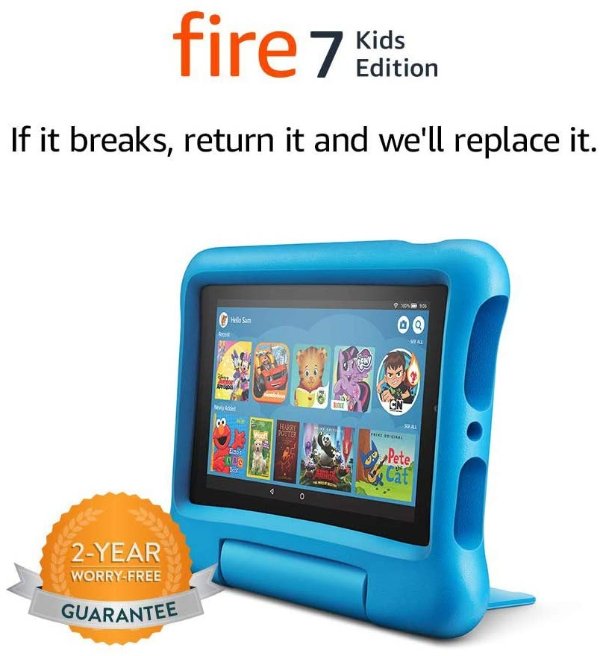 7 Kids Edition Tablet, 7" Display, 16 GB, Blue Kid-Proof Case