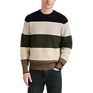 Striped Cotton-Blend Crewneck Sweater Striped Cotton-Blend Crewneck Sweater