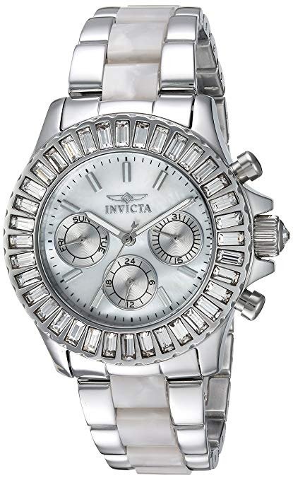 Invicta Women's Angel Quartz Watch with Stainless-Steel Strap, Silver, 20 (Model: 22968)