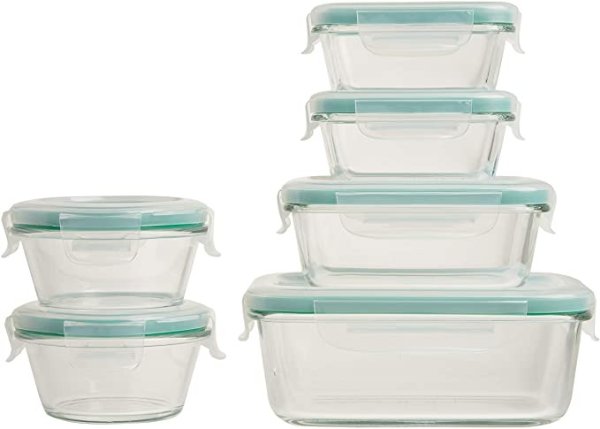 Good Grips Smart Seal Container 12 Piece Glass Container Set,Clear