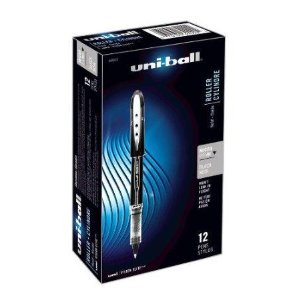 Uni-Ball Vision Elite Stick Micro Point Rollerball Pens, 0.5MM, 12 Black Ink Pens (69000)