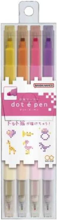 -STAR "DotEPen, Double Sided Water- Based marker Pen, Square Dot and Fine- Point Pen for Art, Coloring, Sketching, Illustrating, Set of 4, A Collection (Yellow, Orange, Fluorescent Pink, Violet)