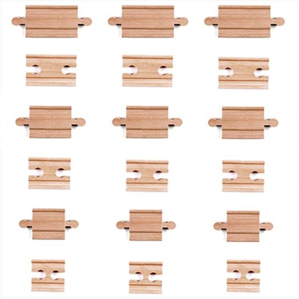 18 Piece Wooden Train Track Connectors & Adapters