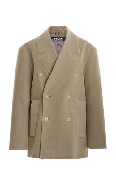 Oversized Wool-Blend Double-Breasted Coat