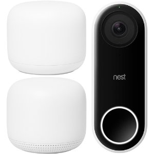 Google Nest Wifi Router and Point + Hello Video Doorbell