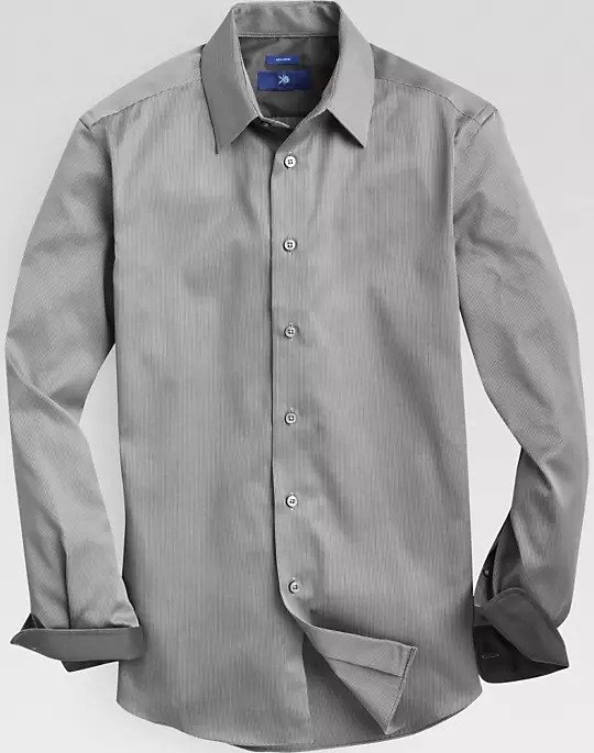 Egara Gray Woven Stripe Sport Shirt - Men's Sport Shirts | Men's Wearhouse