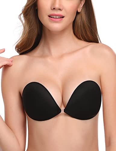 Adhesive Bra Reusable Strapless Self Silicone Push-up Invisible Sticky Bras for Backless Dress