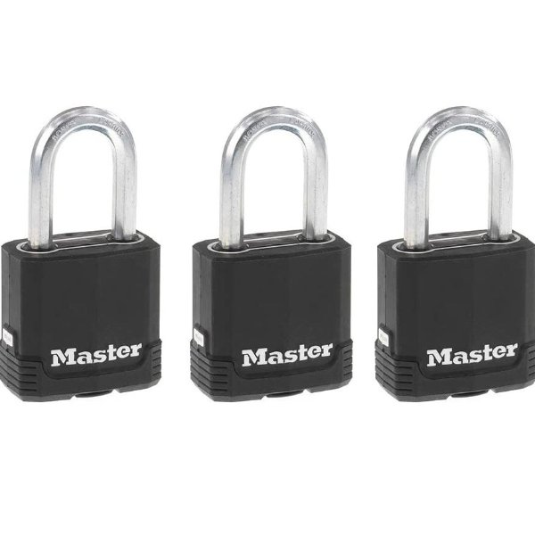 Master Lock M115XTLF 重型户外挂锁 3件装
