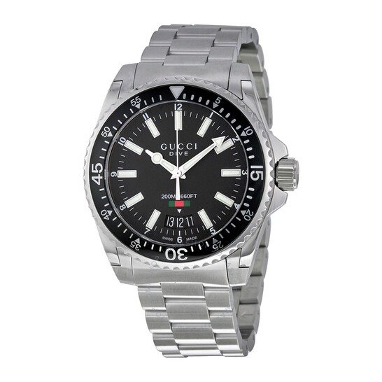 Dive Black Dial Stainless Steel Men's Watch YA136301