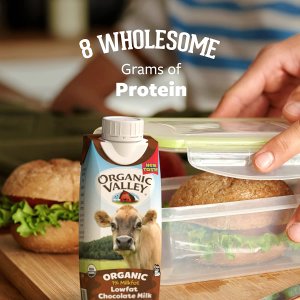 Organic Valley 1% Lowfat Shelf Stable Organic Chocolate Milk — Resealable Cap — 8 Fl Oz (Pack of 12)