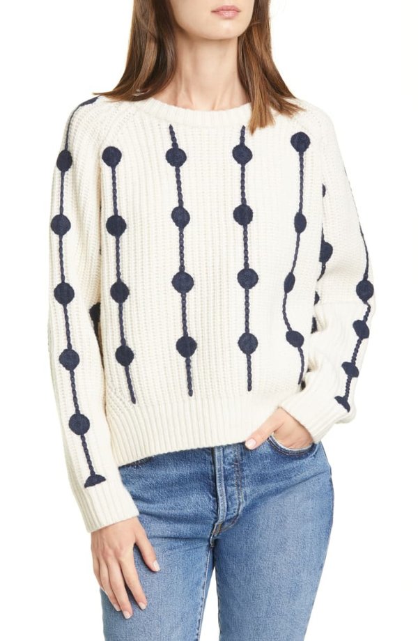 Dot Crop Merino Wool Sweater