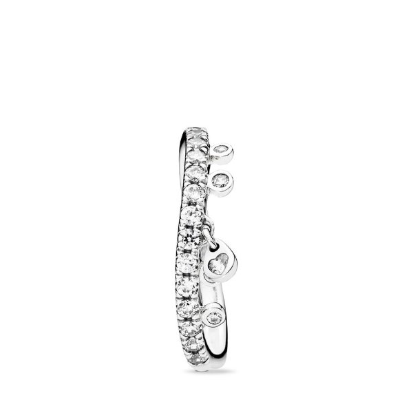 Chandelier Droplets Ring, Clear CZ|PANDORA Jewelry US
