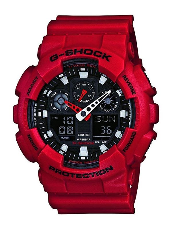 Men's XL Series G-Shock Quartz 200M WR Shock Resistant Resin Color: Red