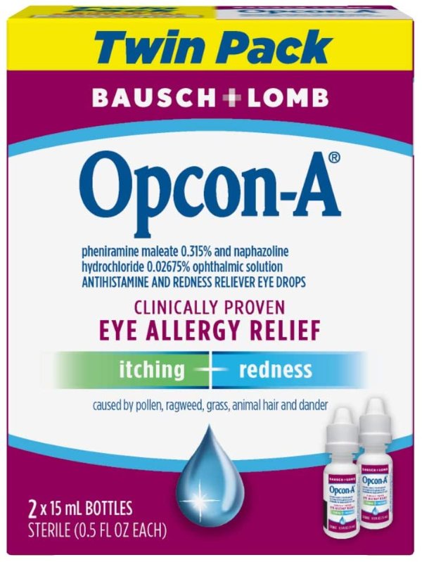 Amazon Bausch & Lomb Opcon-A Eye Drops 15 ml, 2 Count