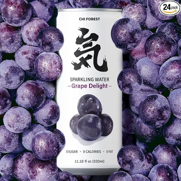 Flavored Sparkling Water, Grape Delight, 11.15 fl oz Cans(pack of 24)