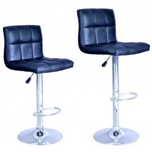 New Modern Adjustable Synthetic Leather Swivel Bar Stools Chairs B06 - Sets of 2