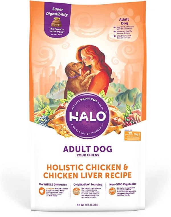Natural Dry Dog Food - Premium and Holistic Real Whole Meat - Non-GMO, Highly Digestible, and Made in The USA