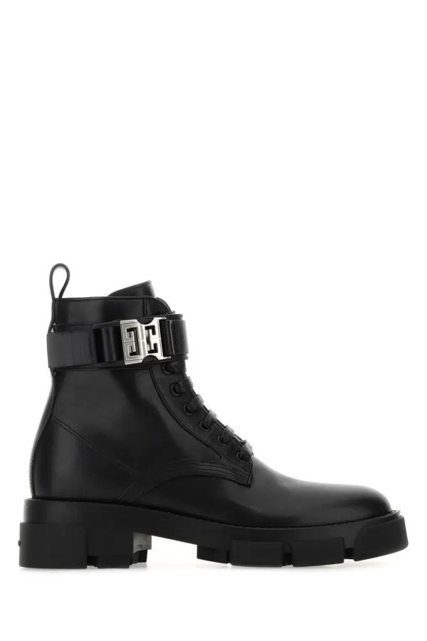 Black leather Terra ankle boots