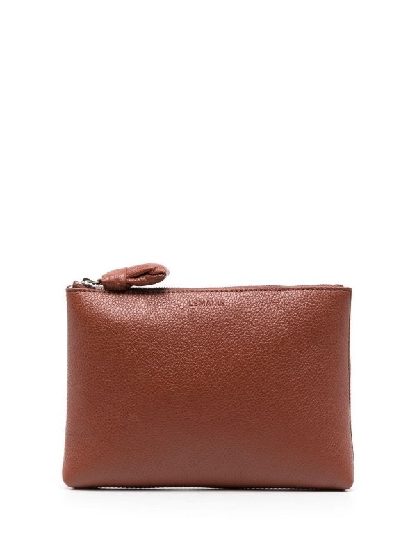 pebbled leather clutch bag