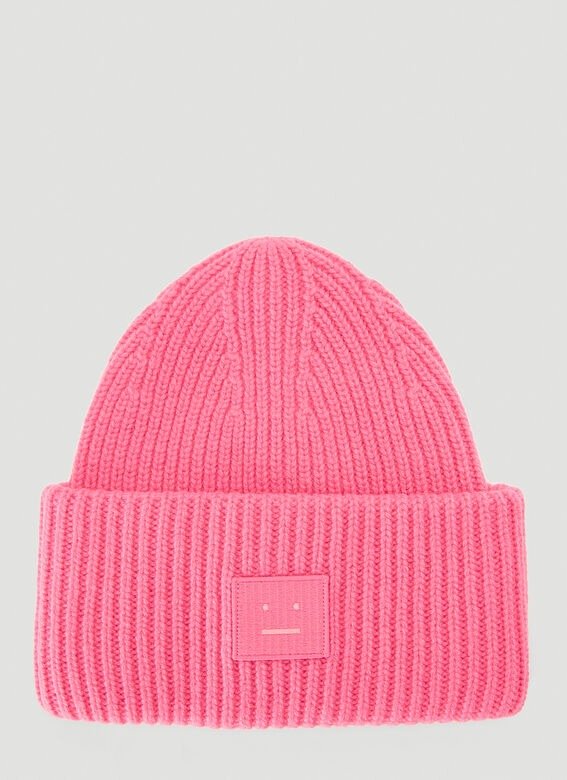 Face Beanie Hat in Pink