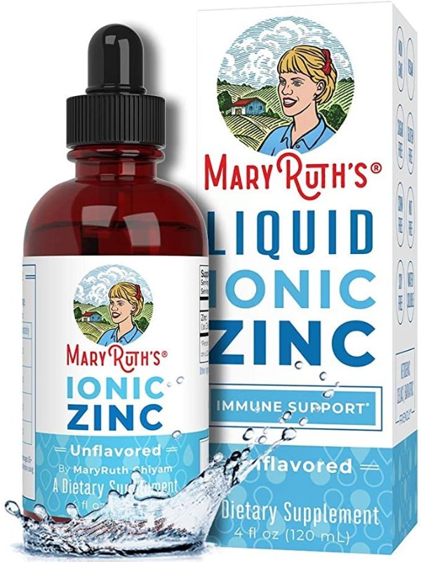 Vegan Liquid Zinc Sulfate by MaryRuth's 4oz | Organic Glycerin + Ionic Zinc Supplement Provides Immune Support | Pure Zinc | 4 Ounces