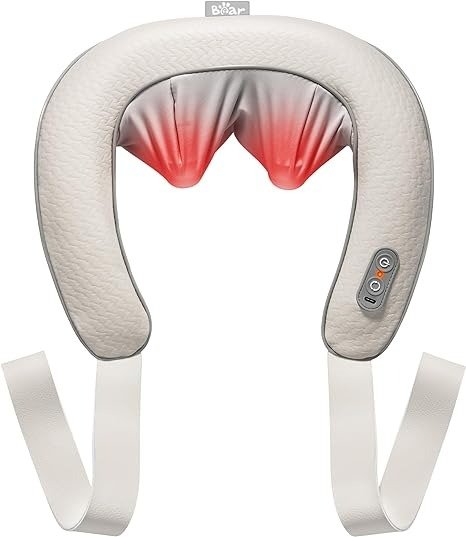 .com Bear Cordless Shiatsu Neck Massager with Heating Function,  Portable Back Massage for Pain Relief Deep Tissue, Massagers for Neck,  Back, Shoulder, Waist, Leg and Feet, A Great Gift for Friends, Family