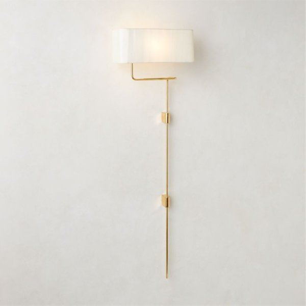 Elodie Polished Brass Wall Sconce Light Left-Facing