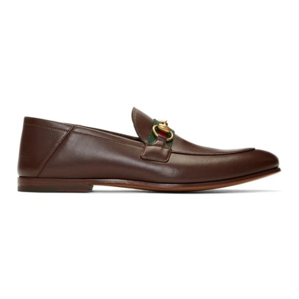 - Brown Web Brixton Loafers