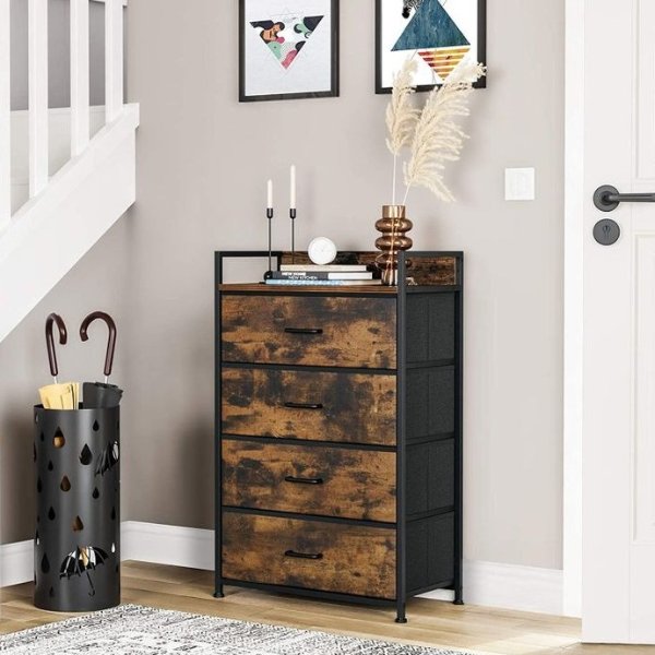 Dresser with 4 Fabric Drawers