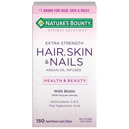 Optimal Solutions Hair Skin & Nails Extra Strength, 150 Softgels, Multivitamin Supplement, with Antioxidants C & E