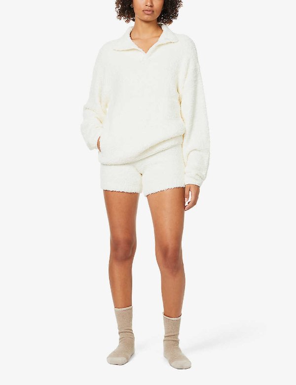 Cozy high-neck boucle knitted jumper