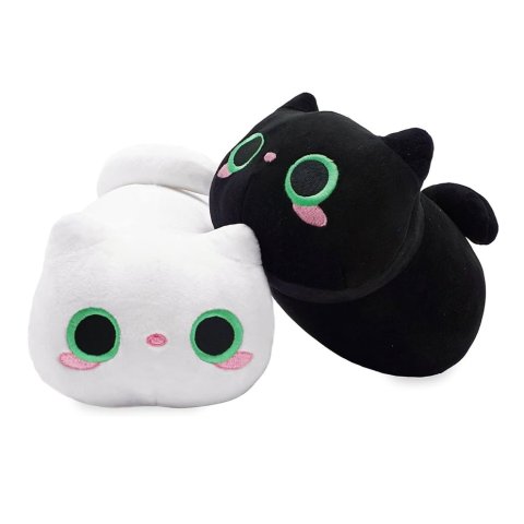 Onsoyours Plush Toys Set, 2Pcs Stuffed Animals with Black Cat and White Cat