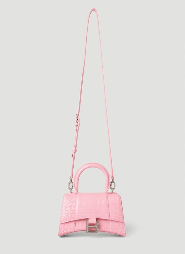 Hourglass Top Handle Small Bag in Pink