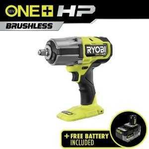 RYOBI ONE+ HP 18V Brushless Cordless Impact Wrench with 4.0 Ah Lithium-Ion Battery