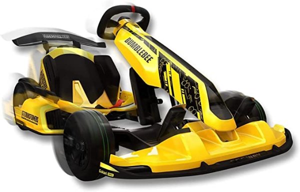 Transformers Electric GoKart Pro Bumblebee Limited Edition, Outdoor Race Pedal Go Karting Car for Kids and Adults, Adjustable Length and Height, Ride On Toys (Ninebot S MAX Included),Yellow