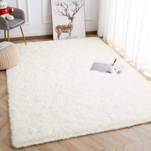 史低价：Vasofe 儿童房超软纤维地毯 4' x 5.9' 米白色