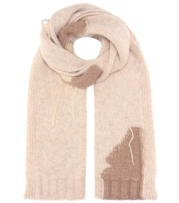 Olina S Patch wool-blend scarf