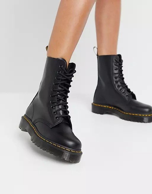 1490 10 eye bex boots in black