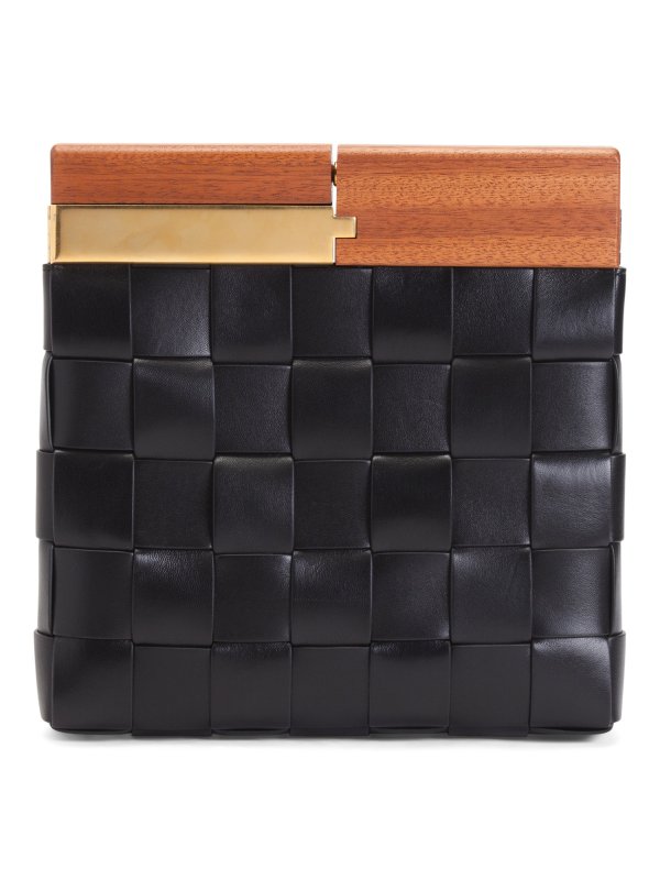 Made In Italy Leather The Snap Clutch Bag
