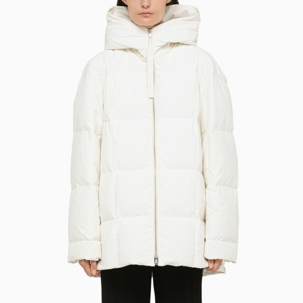 White oversize quilted puffer jacket