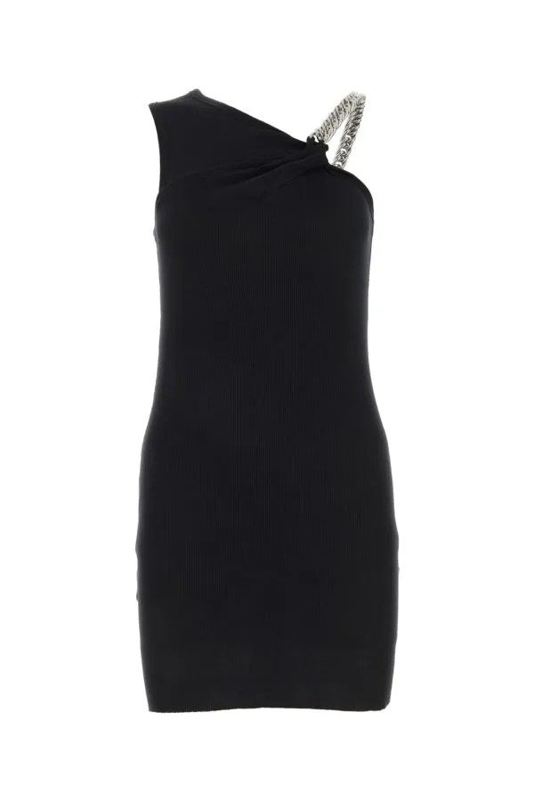 Black cotton mini dress