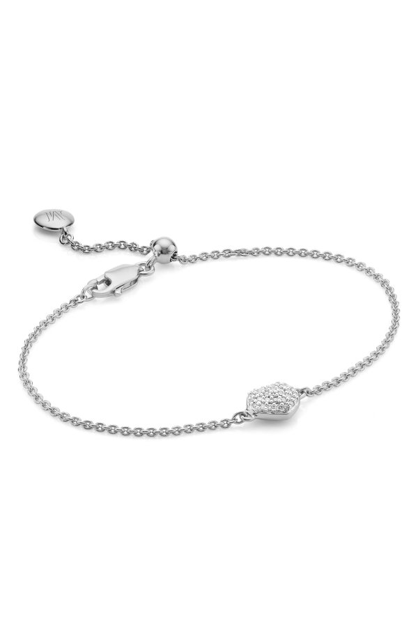 Sterling Silver Nura Mini Heart Bracelet - 0.080 ctw