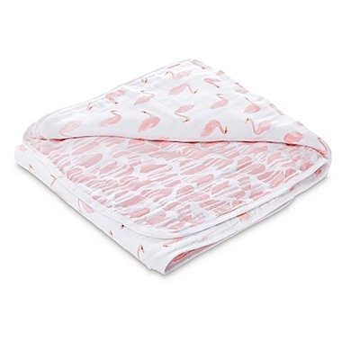 ™ essentials Swans Muslin Receiving Blanket in Pink | buybuy BABY