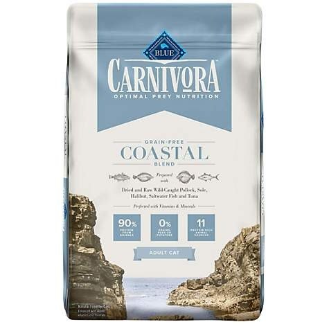 Blue Carnivora Coastal Blend Optimal Prey Nutrition High Protein, Grain Free Natural Adult Dry Cat Food, 10 lbs. | Petco