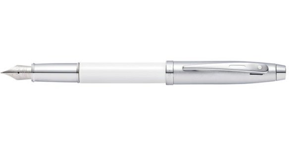 100 White Lacquer Fountain Pen w/ Medium Nib