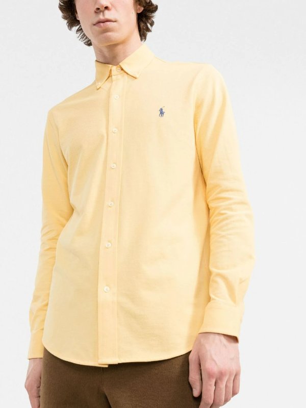 logo-embroidered button-down shirt