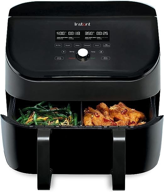 Instant Vortex 9 Quart VersaZone 8-in-1 Air Fryer with Dual Basket Option, From the Makers of Instant Pot with EvenCrisp Technology, Nonstick and Dishwasher-Safe Basket, App With Over 100 Recipes