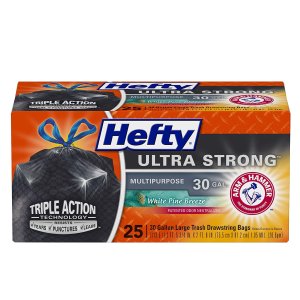 Hefty Ultra Strong Multipurpose Large Trash Bags,30 Gallon, 25 Count