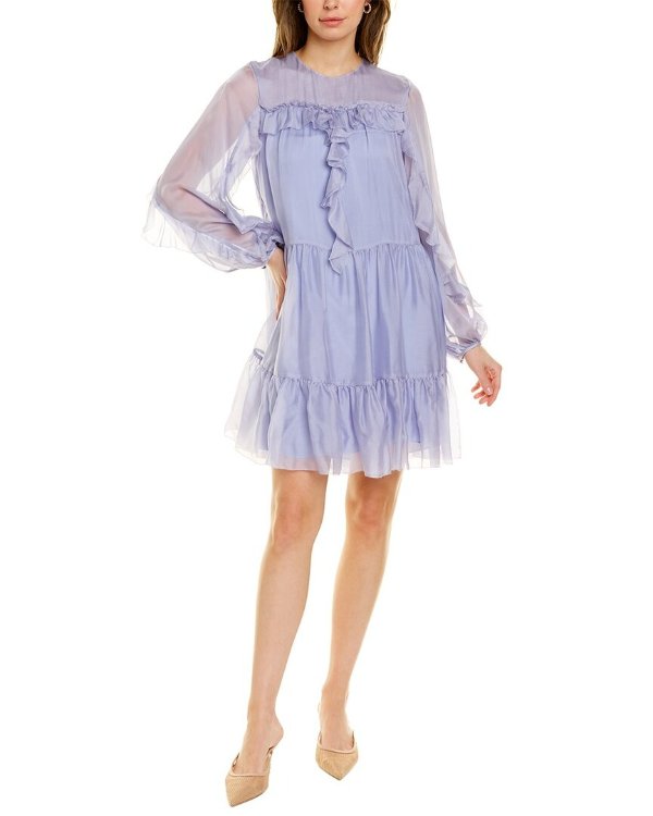 Lovebird Silk Mini Dress